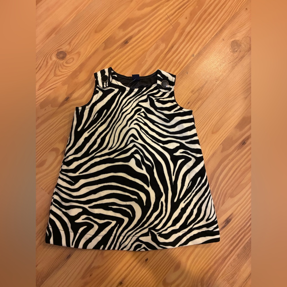 Baby Gap Zebra Print A-Lined Shift Dress - Black & White super soft